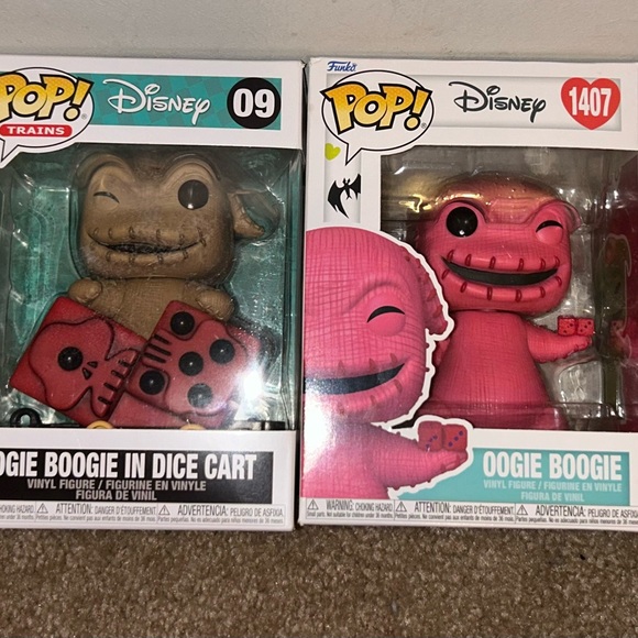 Funko Oogie Boogie Figures in Green and Pink - Picture 2 of 3